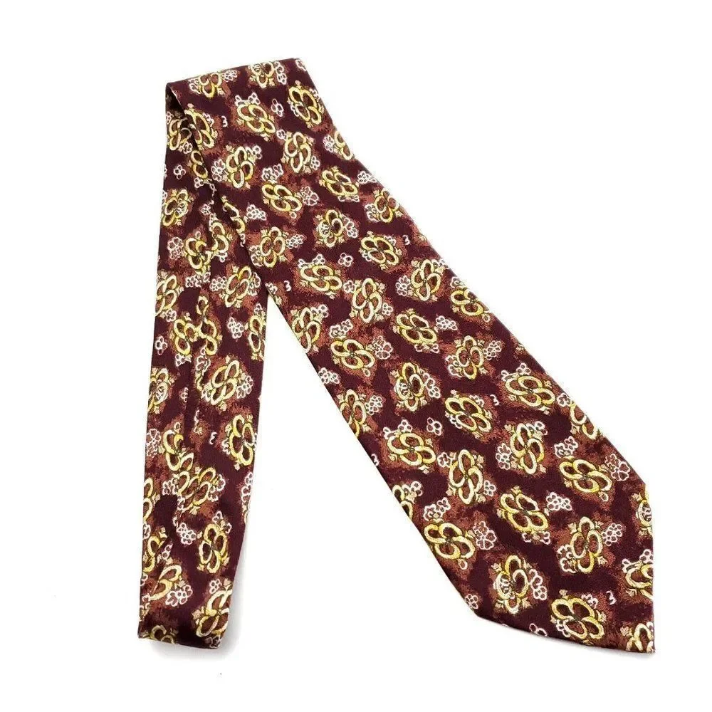 Joseph Abboud Print Floral‎ Red Wide Silk Tie